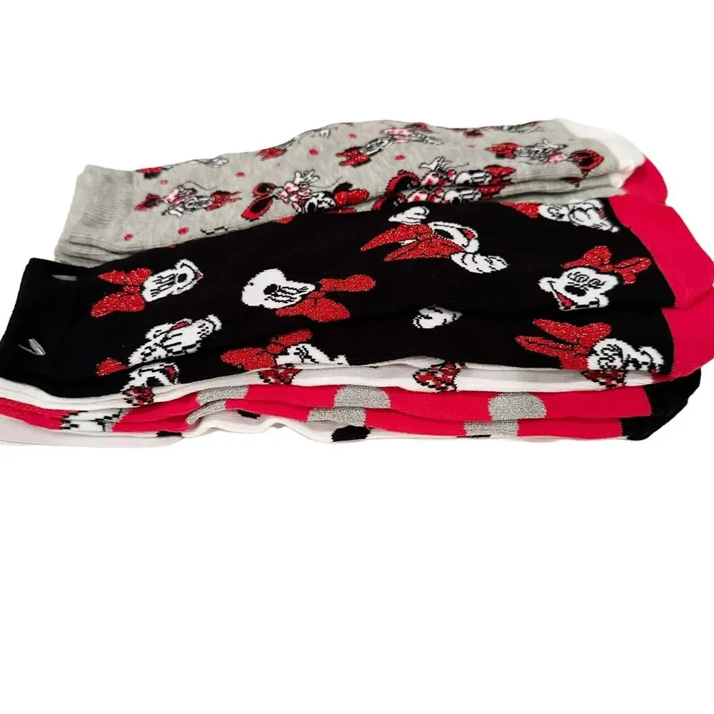 NEW DISNEY PARKS Minnie Mouse Youth Medium Socks 7 Pair Set Days of week Friyay